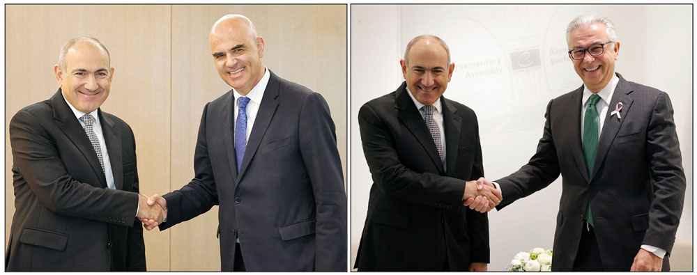 Նիկոլ Փաշինեան եւ Ալէն Պերսէ -  Նիկոլ Փաշինեան եւ Թէոտորոս Ռուսոփուլոսի